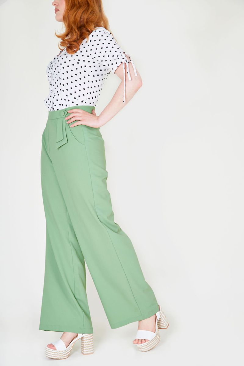Down To Business High Waisted Trousers in Pastel Yellow | Oh Polly