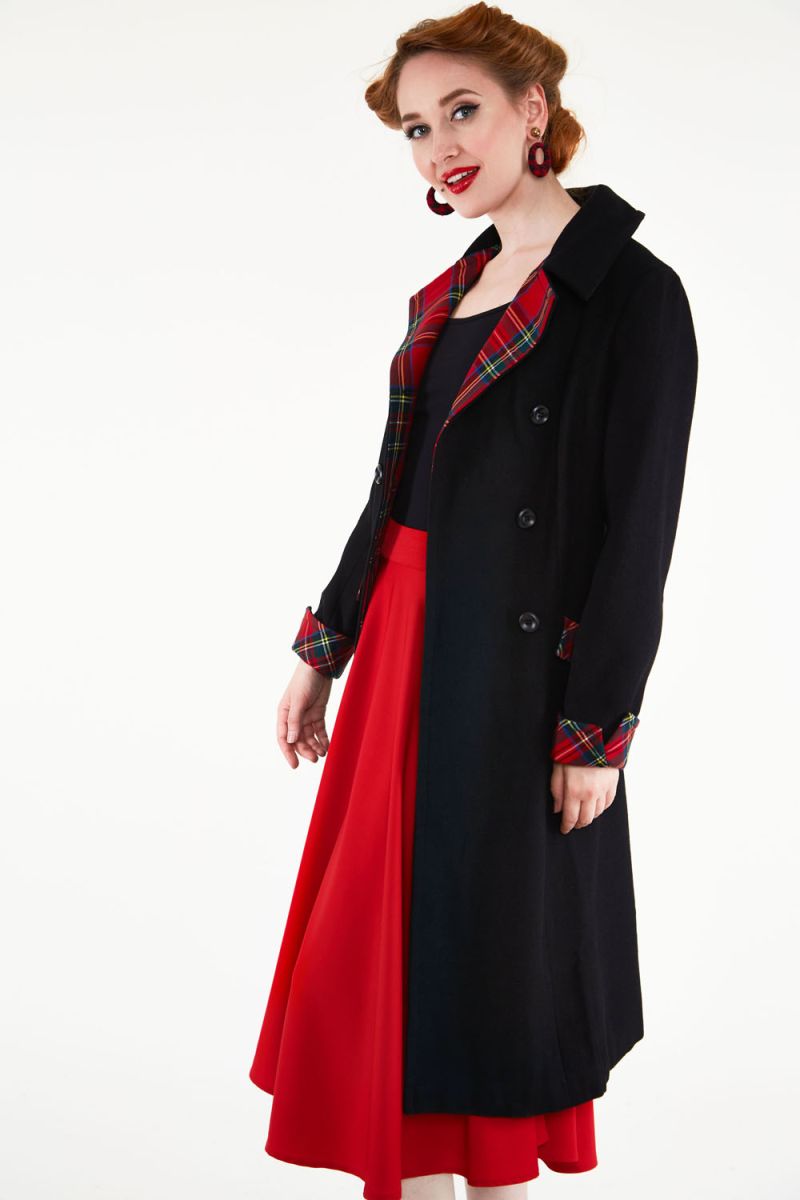 Vanessa Contrast Tartan Coat | Vintage Inspired Fashion & Accessories ...