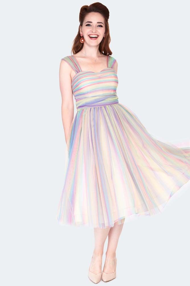Rainbow Gown Flare Dress