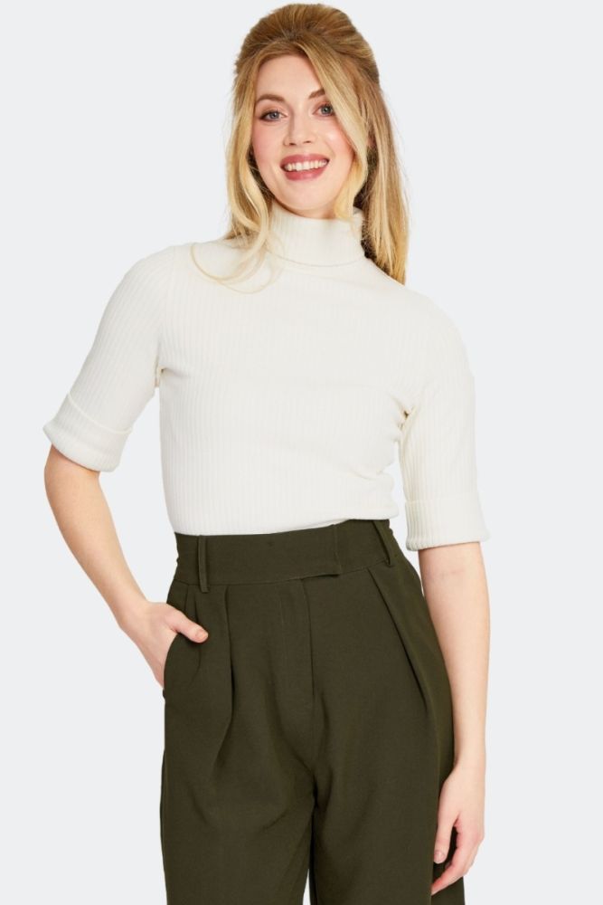 Roll Neck Ribbed Sweater