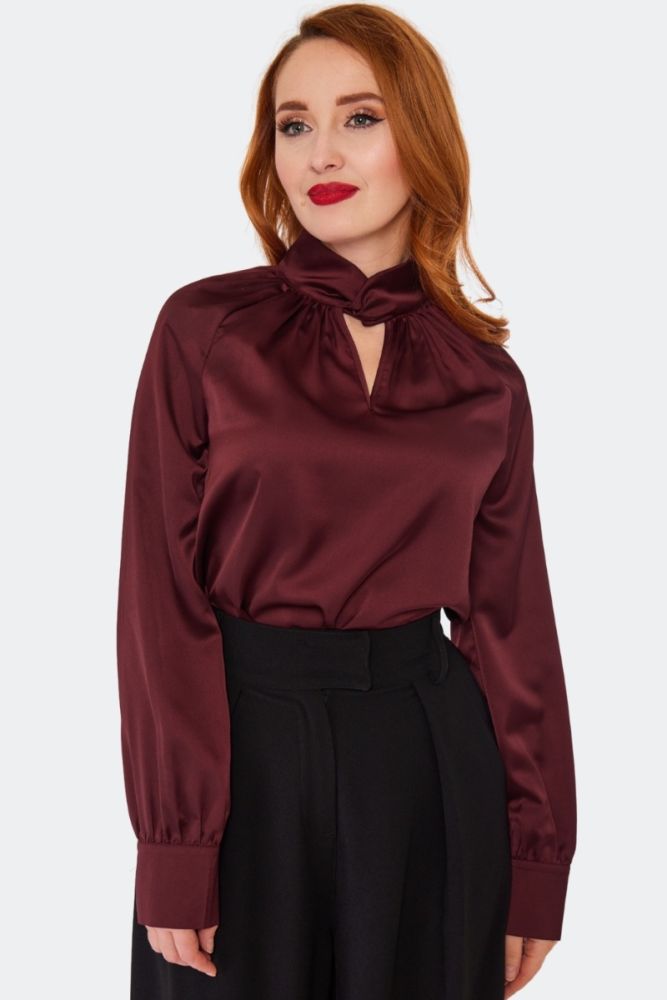 Satin Twist Neck Top