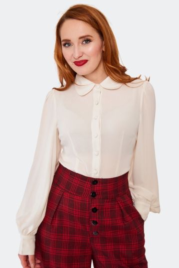 Long Sleeve Peter Pan Collar Blouse