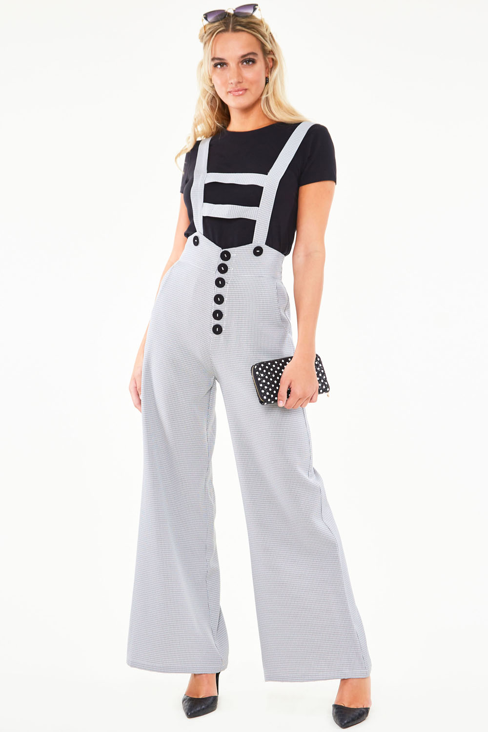 Tri-colour houndstooth overall work trouser | Vintage Inspired Fashion ...